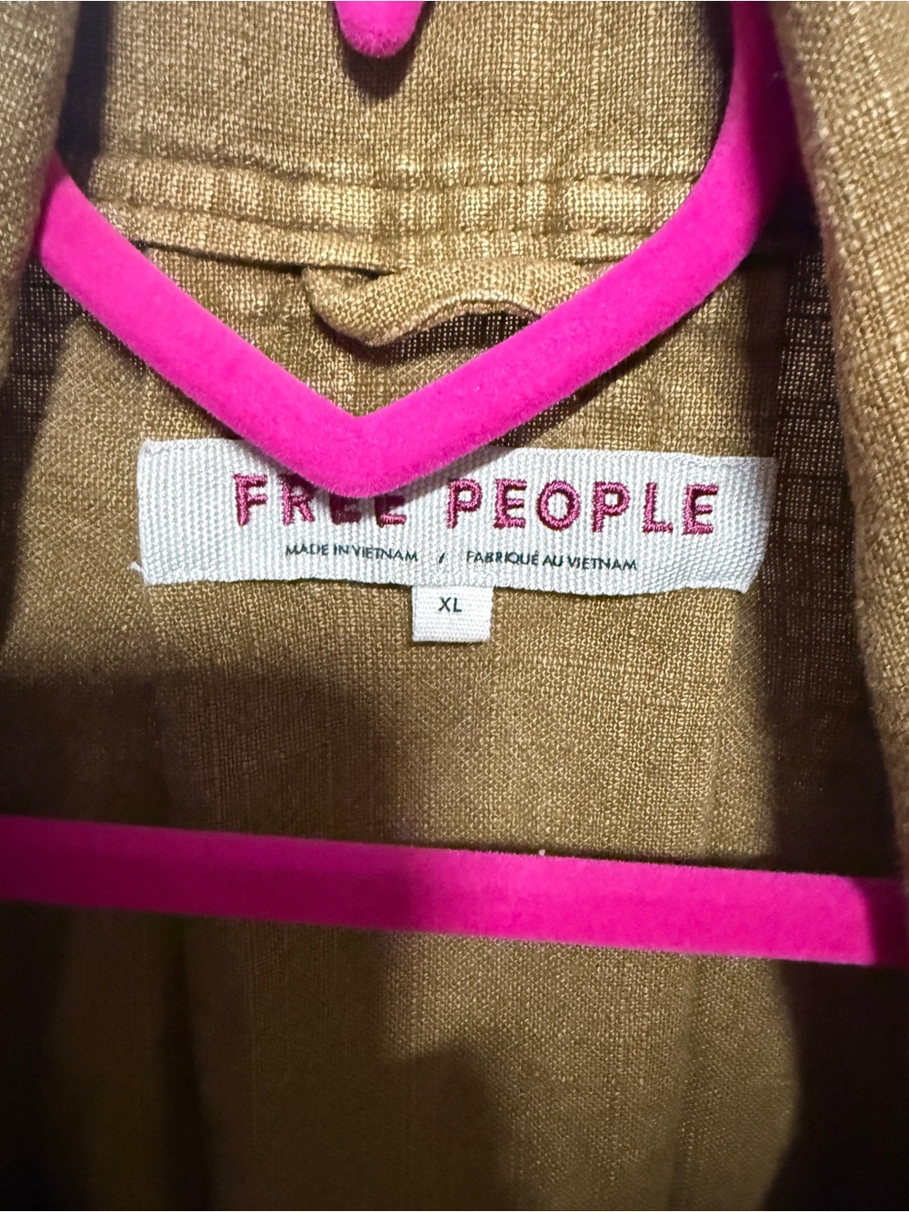 Free People NWT Tan Utility Jacket size X-large - Picture 2 of 7